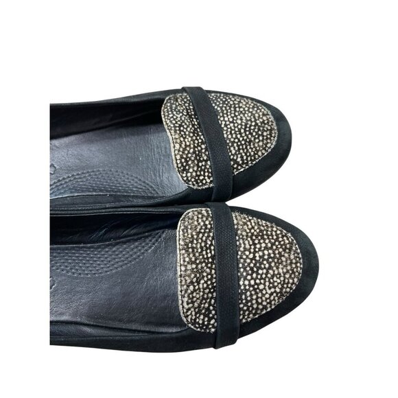 Fit Flop Loafer Black Calf Hair Slip On Leather Comfort Flat Shoes EU 38 US 7.5 - Picture 3 of 10